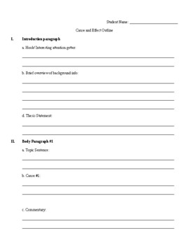 cause and effect essay outline pdf