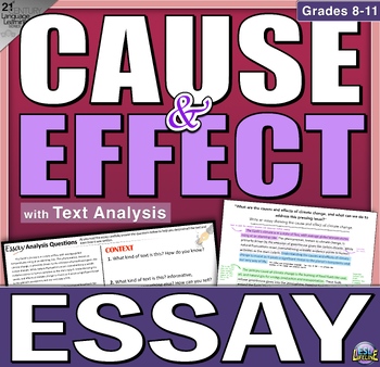 Preview of Cause and Effect Essay Writing Activities & Graphic Organizers for Grades 8