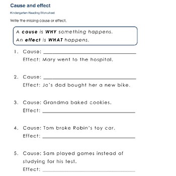 Cause and Effect Explorer: Worksheets for Understanding Consequences
