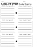 Cause and Effect Free Reading Response - Template For Any Book