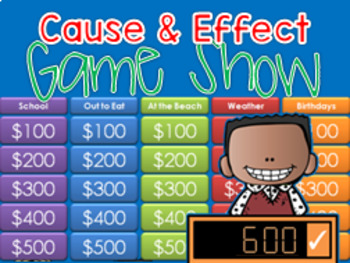 Preview of * Cause and Effect - Jeopardy style game show Distance Learning