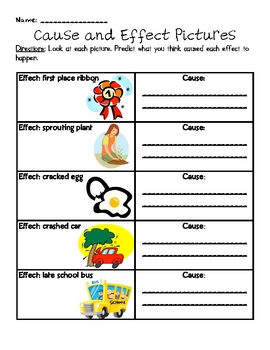 Cause and Effect Handouts by Jacobs Teaching Resources | TpT