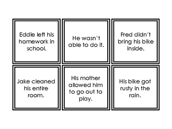 Cause and Effect Matching Game and Worksheet by Lovin' Special Ed