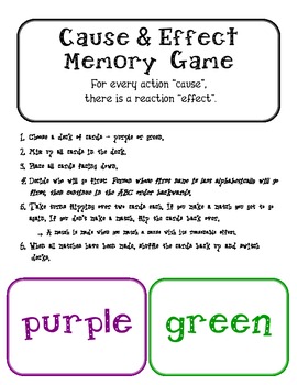 Cause and Effect Memory / Matching Game by Scrappy Teaching in FL