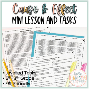 Preview of Cause and Effect Lesson with Differentiated Tasks for Middle Grades