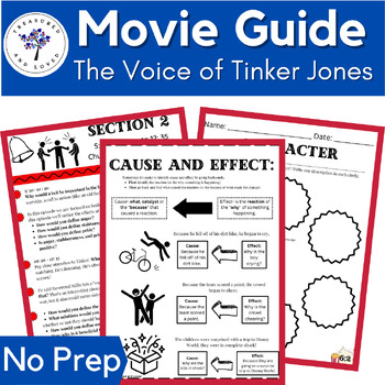 Preview of A Little House on the Prairie Movie Guide with Cause & Effect Graphic Organizers