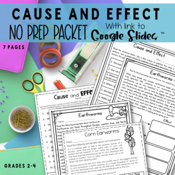 Preview of Cause and Effect Nonfiction Passages & Worksheets 2nd thru 4th Grade