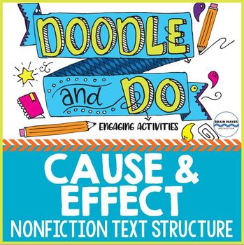 Preview of Cause and Effect Nonfiction Text Structure: Doodle Notes, Lessons, &  Activities