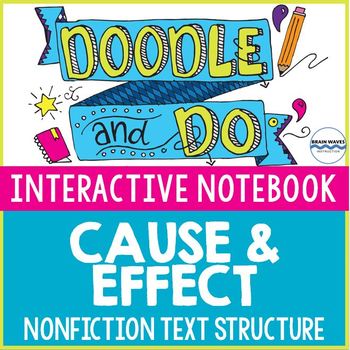 Preview of Cause and Effect Nonfiction Text Structure Interactive Notebook and Doodle Notes