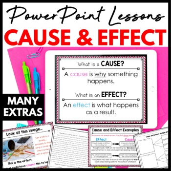 Preview of Cause and Effect Mini Lesson Slides 3rd 4th 5th Grade ELA Practice Activities