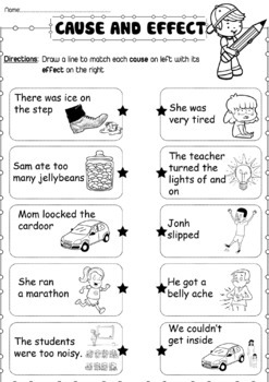 Cause And Effect Practice Worksheets (with Illustrations) Reading 