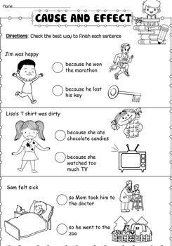 Cause and Effect Practice Worksheets (with Illustrations)- Reading ...