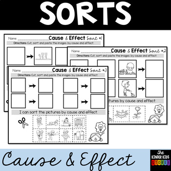 Cause and Effect Sorts Worksheets by The Kinder Kids | TpT