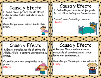 what does cause and effect mean in spanish