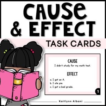 Preview of Cause and Effect Statement Task Cards for Reading Comprehension