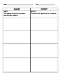 Cause and Effect Student Graphic Organizer with Definition