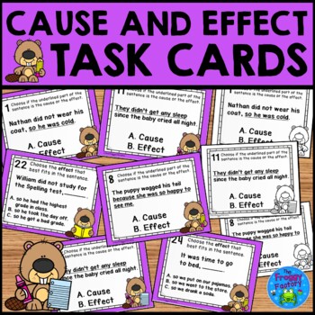 Preview of Cause and Effect Task Cards | Cause and Effect Activity