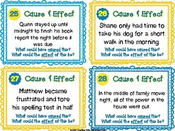 cause effect task cards