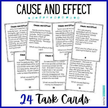 Preview of Cause and Effect Task Cards - Use for Cause and Effect Scoot