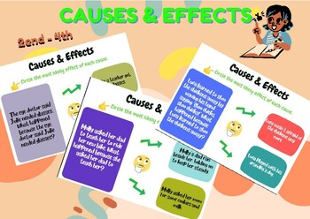 Preview of Cause and Effect Task Cards - Use for the Cause and Effect Scoot