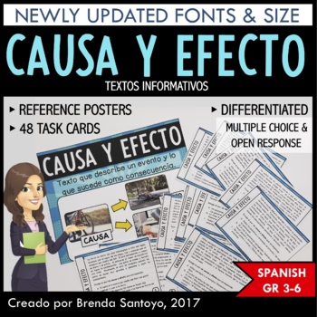 Preview of Causa y Efecto Task Cards - 4to grado