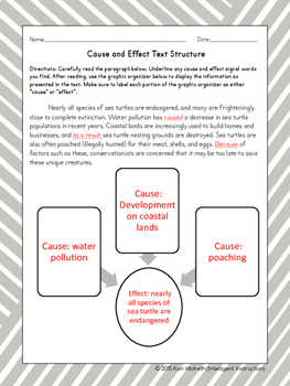 text structure of cause and effect