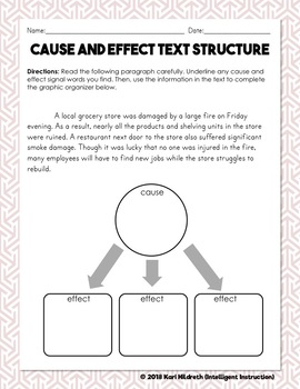 cause and effect text structure