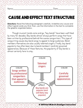 Cause and Effect Text Structure: Paragraph Analysis with Graphic Organizer