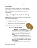 Cause and Effect Worksheet with Graphic Organizer--middle School