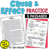 Cause and Effect Practice Passages: Five Worksheets with G
