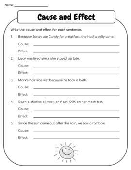 Cause and Effect - Worksheets and Graphic Organizers by Great Lakes ...