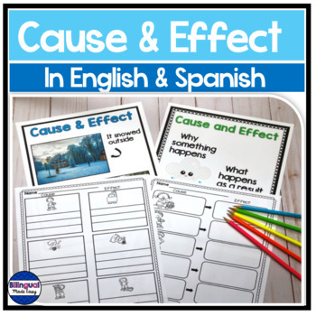 Preview of Cause & Effect Reading Comprehension Unit in English & Spanish DIGITAL LEARNING