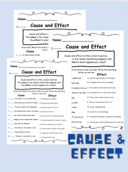 Cause and Effect worksheets by LiveYourLifeTeacher | TPT