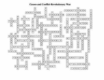 Causes and Conflict: Revolutionary War Crossword Puzzle by Make History Fun