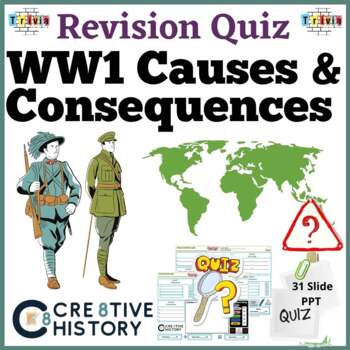 Preview of Causes and Consequences of WW1 History Revision Quiz