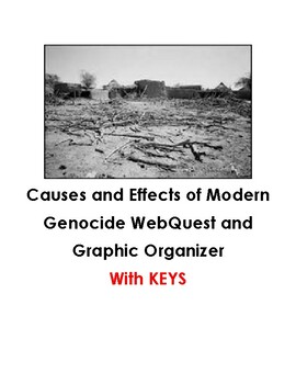 Preview of Causes and Effects of Modern Genocide WebQuest and Graphic Organizer with KEYS