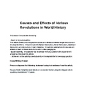 Causes and Effects of Various Revolutions in World History