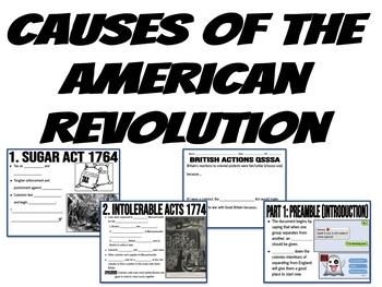 Preview of Causes of American Revolution Bundle