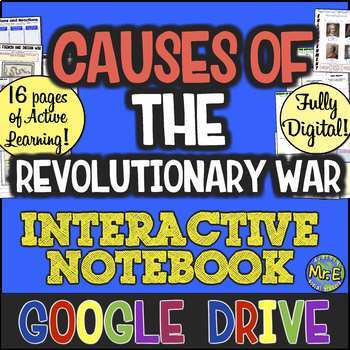 Preview of Causes of American Revolution DIGITAL Notebook Activity | Digital Ready