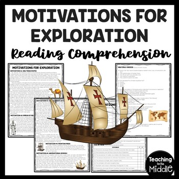 Preview of Causes of Exploration Reading Comprehension Worksheet  Age of Exploration