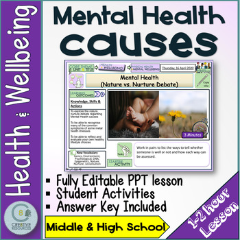 Preview of Causes of Mental Health  | Awareness Lesson