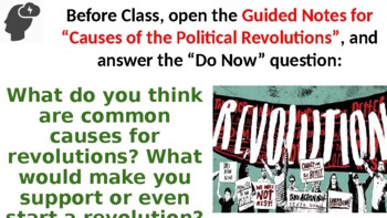 Preview of Causes of Political Revolutions  - Guided Notes