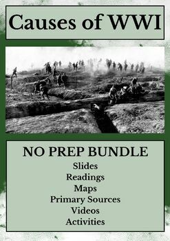 Preview of Causes of WWI BUNDLE - Slides, Worksheets, ACTIVITIES - NO PREP!!