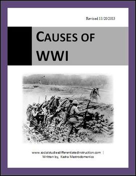 Preview of Causes of WWI Differentiated Instruction Lesson