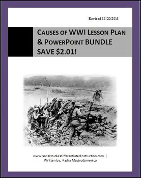 Preview of Causes of WWI Lesson Plan & PowerPoint BUNDLE Common Core