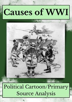 Preview of Causes of WWI - Political Cartoon/Primary Source Analysis - NO PREP