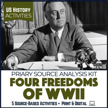 Preview of WWII Causes Stations & Roosevelt's Four Freedoms Print & Digital