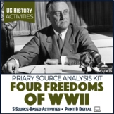 WWII Causes Stations & Roosevelt's Four Freedoms Print & Digital