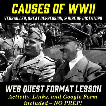 Preview of Causes of WWII: 5-Part Webquest & Ted-Ed Hitler Video Lesson - No Prep Lesson!