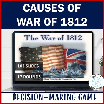 Preview of Causes of War of 1812 activities and interactive game: James Madison presidency